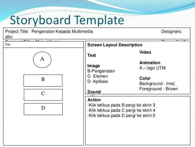 storyboard digital imedia project storyboard template