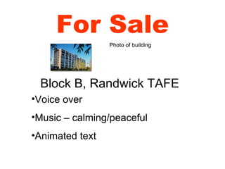 For Sale Block B, Randwick TAFE Photo of building ,[object Object],[object Object],[object Object]
