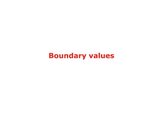 Boundary values 
 
