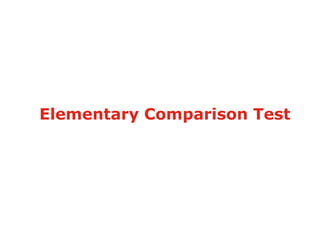 Elementary Comparison Test 
 