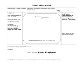 FMP Storyboard - Don't Be a Statistic