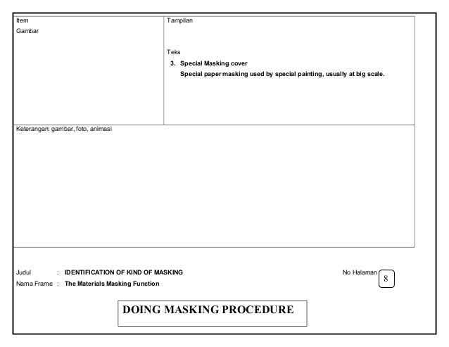 Story Board Mengidenifikasi Berbagai Jenis Masking