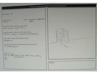Storyboards For Preliminary Task