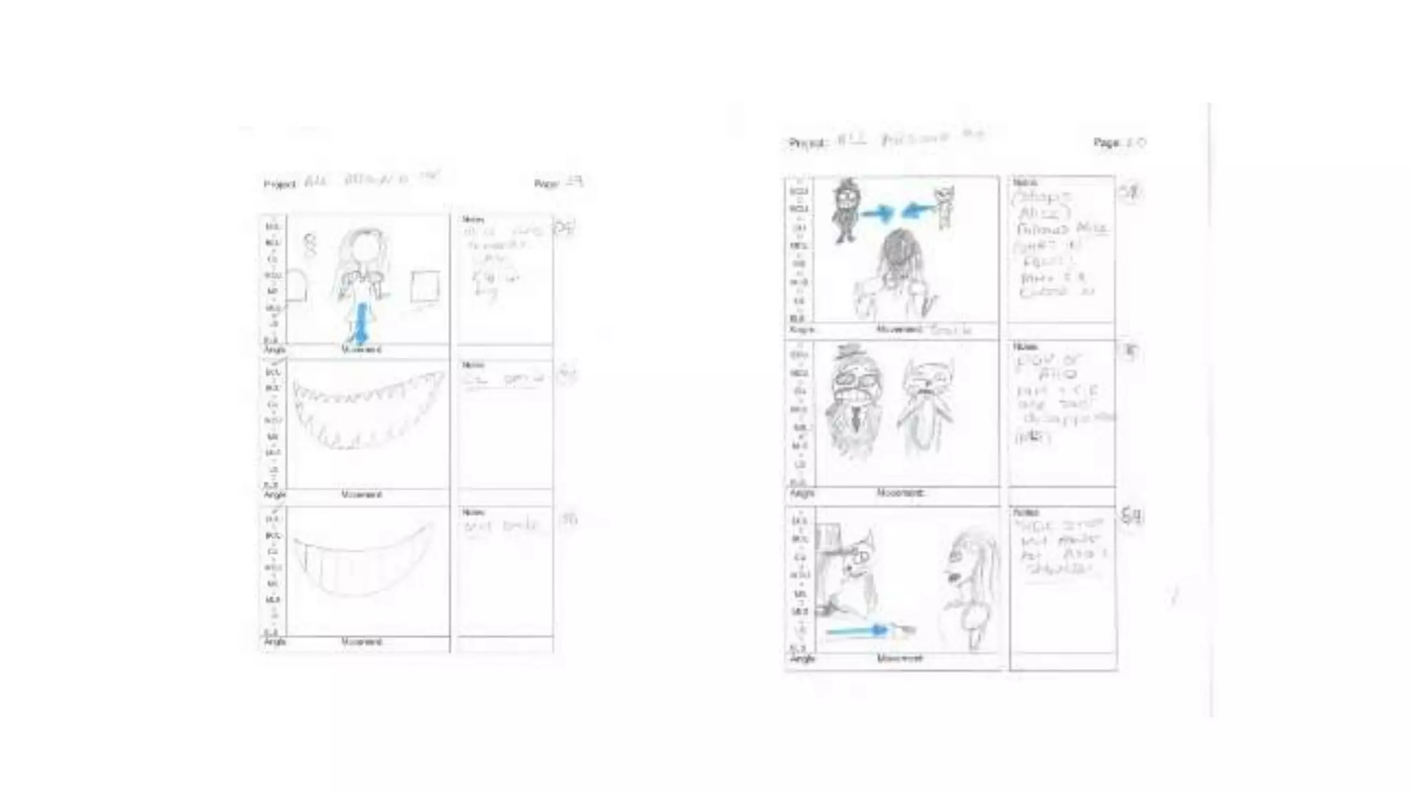 Storyboards and shot lists
