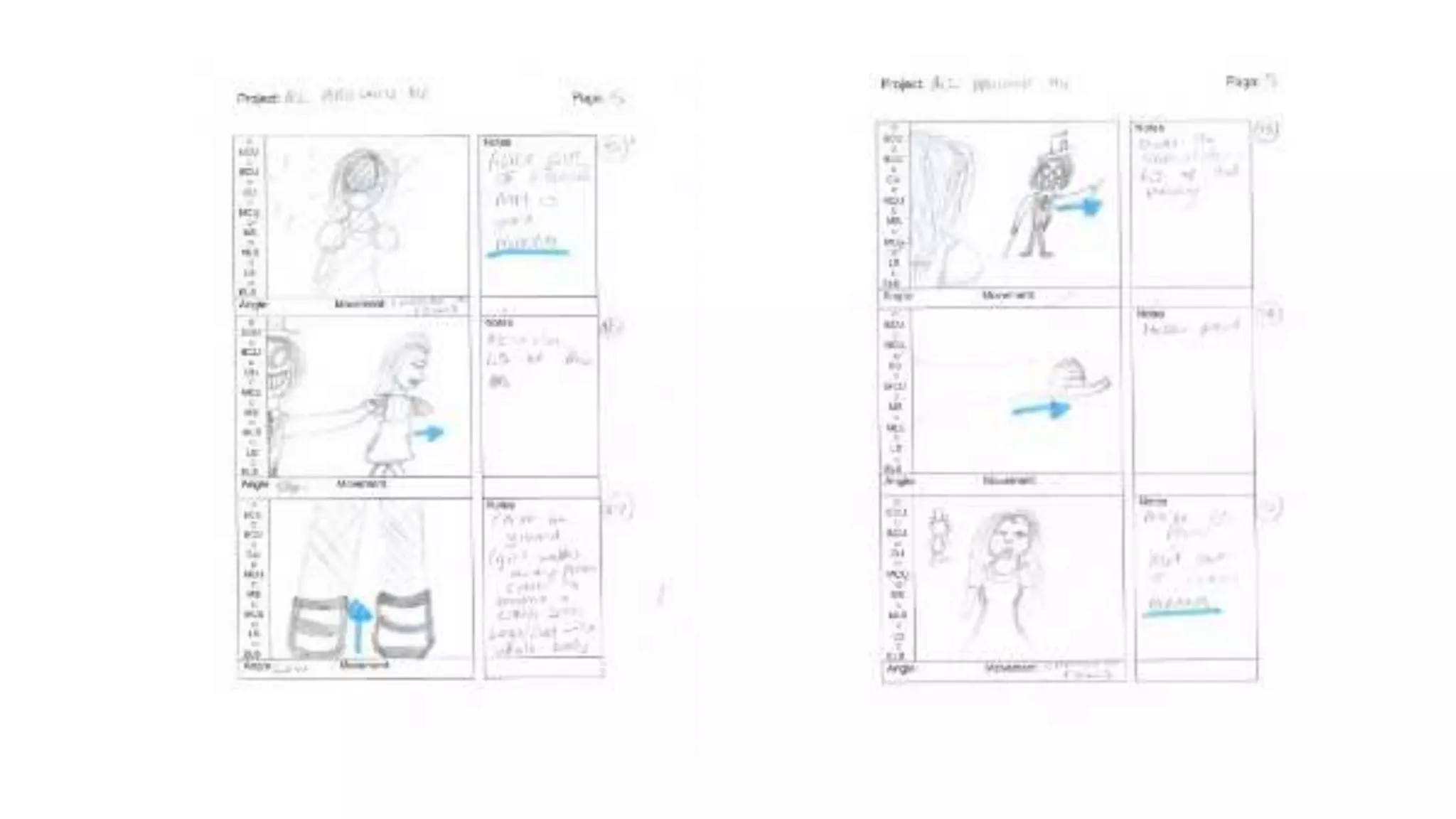 Storyboards and shot lists