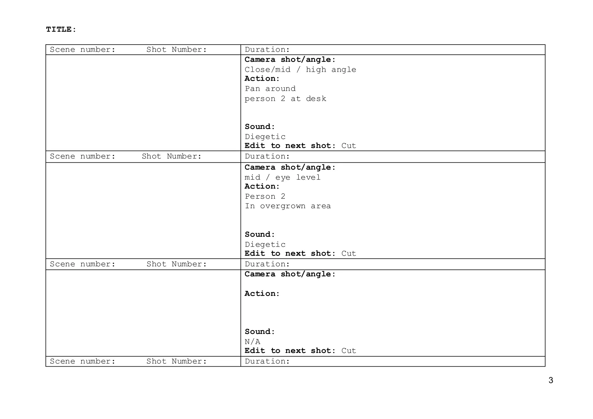 Storyboard Duration Example storyboard template | DOC