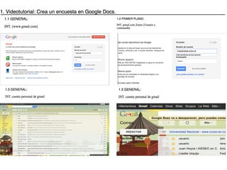 Story board:  videotutorial forms google docs