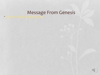 Message From Genesis
• Genesis Dallas Opportunities
 