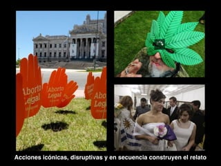 Acciones icónicas, disruptivas y en secuencia construyen el relato
 