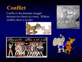 Conflict
Conflict is the dramatic struggle
between two forces in a story. Without
conflict, there is no plot.
 