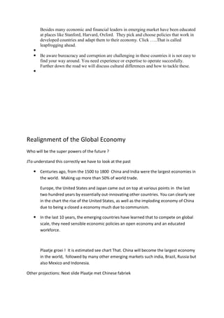 Story emerging markets