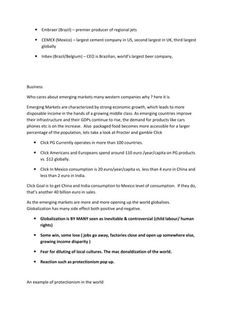 Story emerging markets