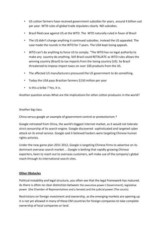 Story emerging markets