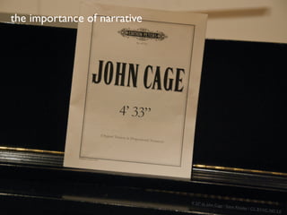 John Cage - 4'33" (BBC)
http://www.youtube.com/watch?v=zY7UK-6aaNA
 