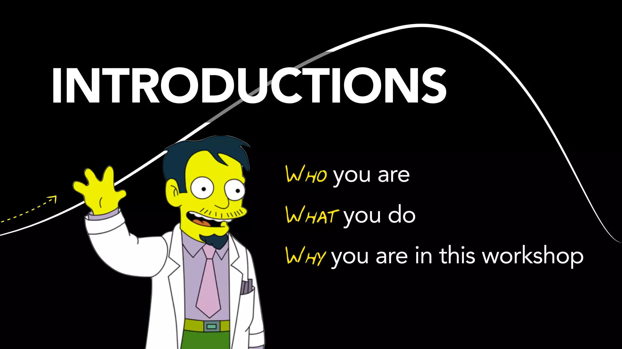 INTRODUCTIONS
Who you are
What you do
Why you are here today
 