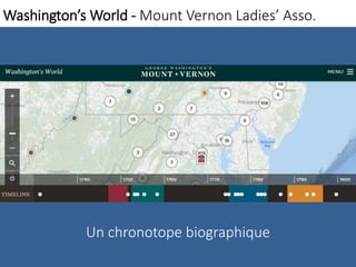 Washington’sWorld - Mount Vernon Ladies’ Asso. 
Un chronotope biographique 
 