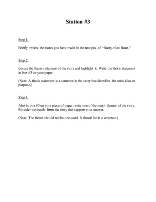 Story of an hour stations | DOCX