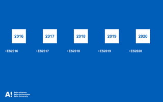 •ES2016 •ES2017
2016 2017 2018 2019 2020
•ES2018 •ES2019 •ES2020
 