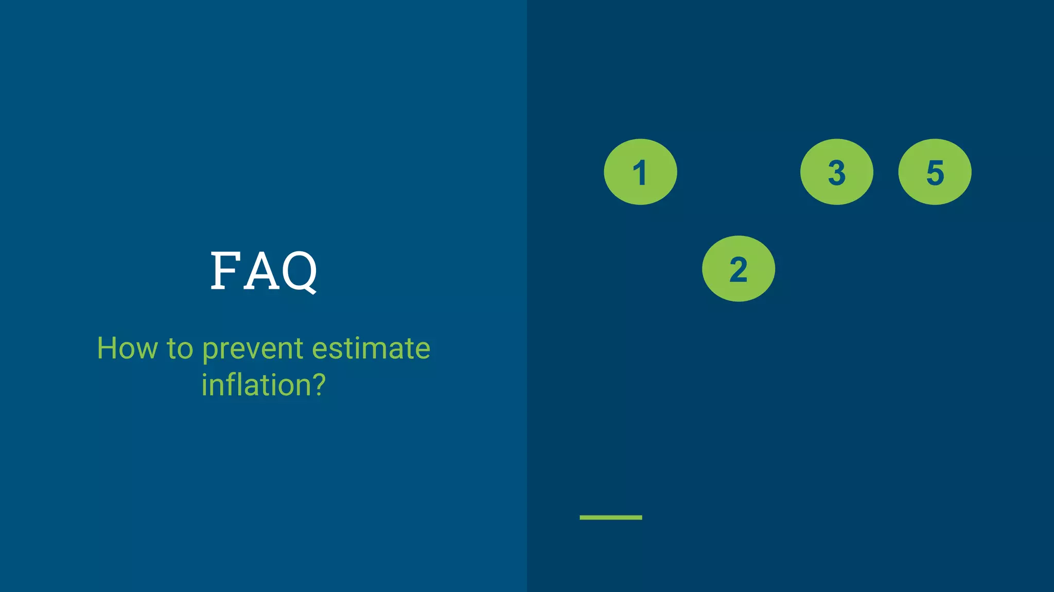 FAQ
How to prevent estimate
inflation?
1 3 5
2
 