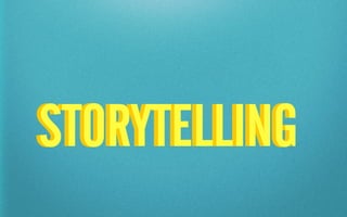 STORYTELLING É UM CONJUNTO DE TÉCNICAS DE
COMUNICAÇÃO QUE CONSISTEM, BASICAMENTE, EM
ORGANIZAR FATOS EM UMA DETERMINADA SEQUÊNCIA
QUE, POR VÁRIOS MOTIVOS, DA NEUROLOGIA À
ANTROPOLOGIA, CAPTURAM A ATENÇÃO DO PÚBLICO DE
UMA MANEIRA ESPECIAL E, POR ISSO, TRANSMITEM
CONHECIMENTO DE UMA FORMA MAIS NATURAL E
ASSERTIVA. ESSA SEQUÊNCIA, NA ESSÊNCIA, ENVOLVE
UMA PESSOA (PROTAGONISTA) ENFRENTANDO DESAFIOS
(CONFLITO) PARA ATINGIR UM OBJETIVO QUE MUDARÁ
SUA VIDA.”         Bruno Scartozzoni, professor de Storytelling da ESPM
 
