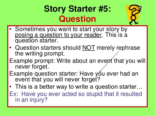 Year 7 story starters writing