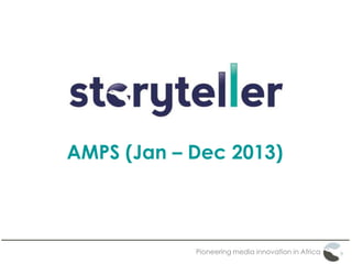 Pioneering media innovation in Africa
AMPS (Jan – Dec 2013)
 