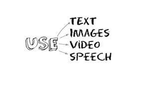 TEXT
Images
Video
speech
USE
 
