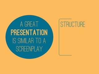 A GREAT       STRUCTURE
PRESENTATION
 IS SIMILAR TO A
   SCREENPLAY
 