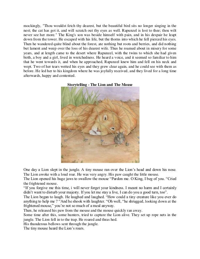 Teks Storytelling The Lion And The Mouse Terkait Teks