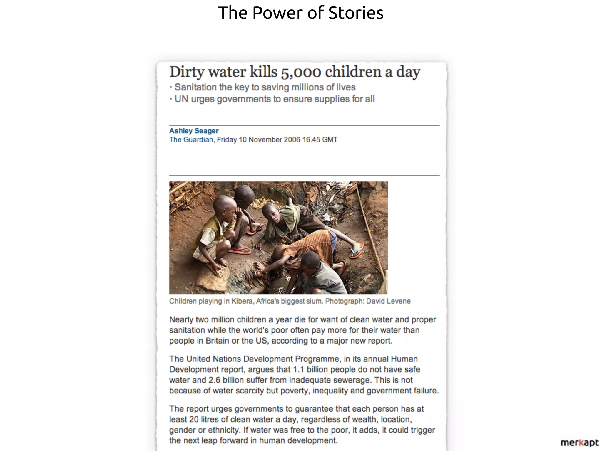 The Power of Stories
 