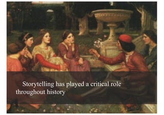 Storytelling has played a critical role
throughout history
 
