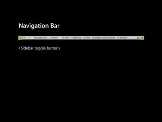 Navigation Bar
• Sidebar toggle buttons

 