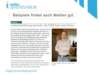 Beispiele finden auch Medien gut
 