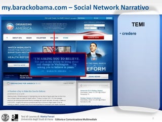 Internet + Storytelling = STORYTELLING 2.0Si sceglie quindi come declinare la narrazione su un media in base alla complessità del tessuto narrativo si può scegliere di raccontarlo con uno o più media, nei canali relazionali, cartacei o digitali.