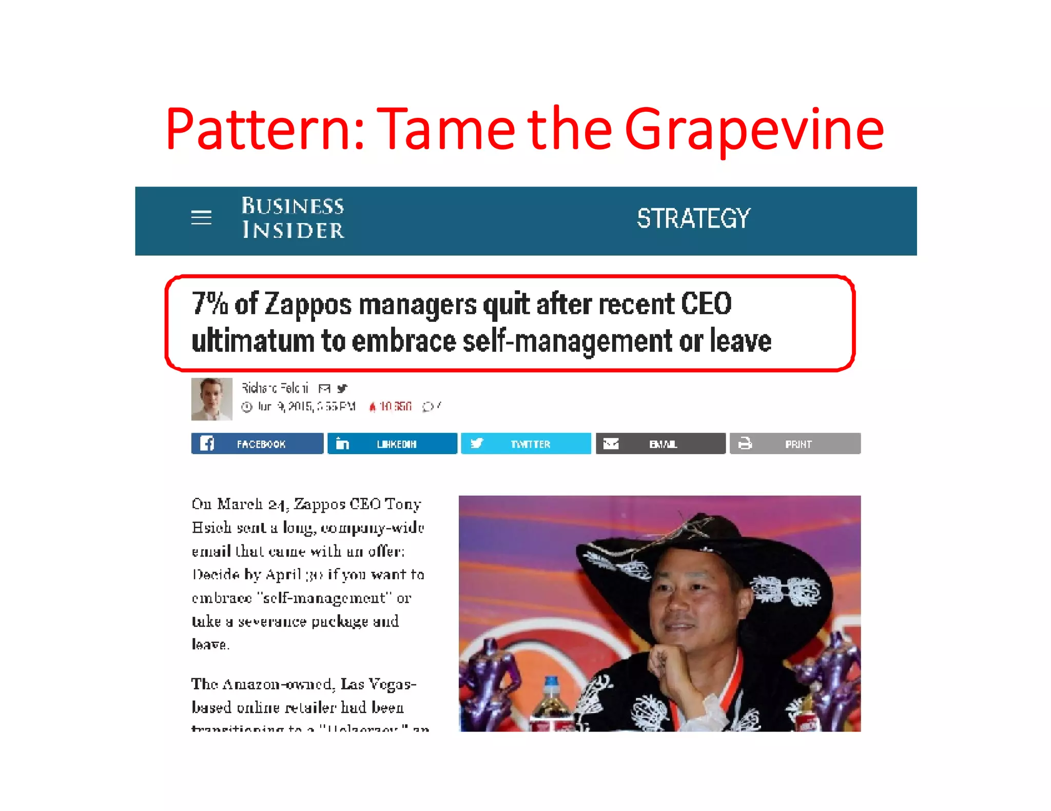 Pattern: Tame the Grapevine
 
