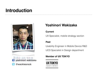 Introduction


                         Yoshinori Wakizaka
                         Current
                         UX Sp...