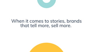 When it comes to stories, brands
that tell more, sell more.
 