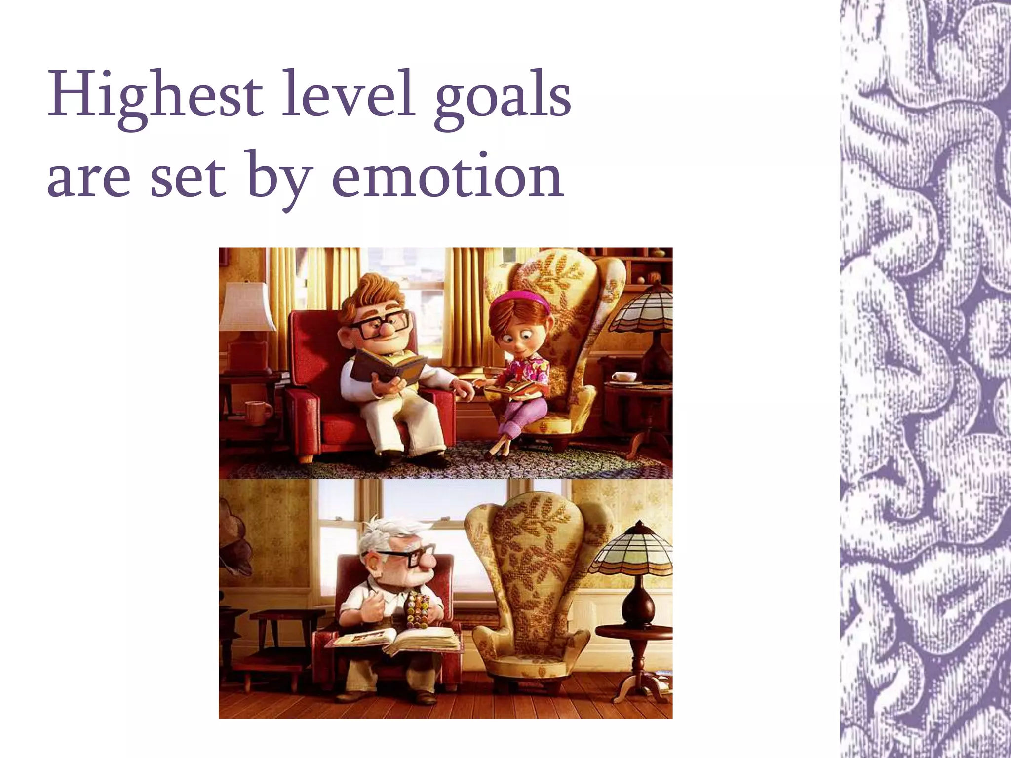 Highest level goals
are set by emotion
 