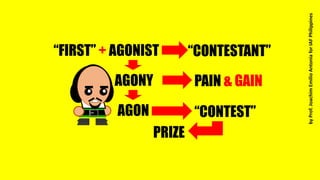 “FIRST” + AGONIST
AGONY
AGON “CONTEST”
“CONTESTANT”
PRIZE
PAIN & GAIN
byProf.JoachimEmilioAntoniaforIAFPhilippines
 