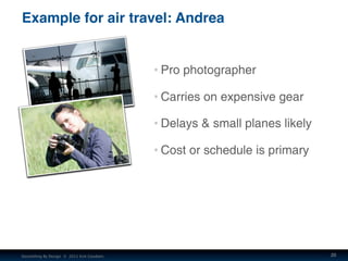 Example for air travel: Andrea


                                            Pro photographer

                           ...