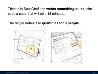Trish tells SousChef she wants something quick; she
   sees a soup that will take 15 minutes.

   The recipe defaults to q...