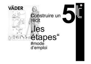 Construire un
récit
„les
étapes“
#mode
d’emploi
 