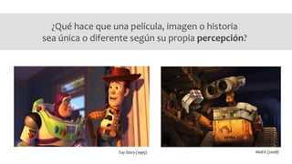 ¿Qué hace que una película, imagen o historia
sea única o diferente según su propia percepción?
Toy Story (1995) Wall-E (2...