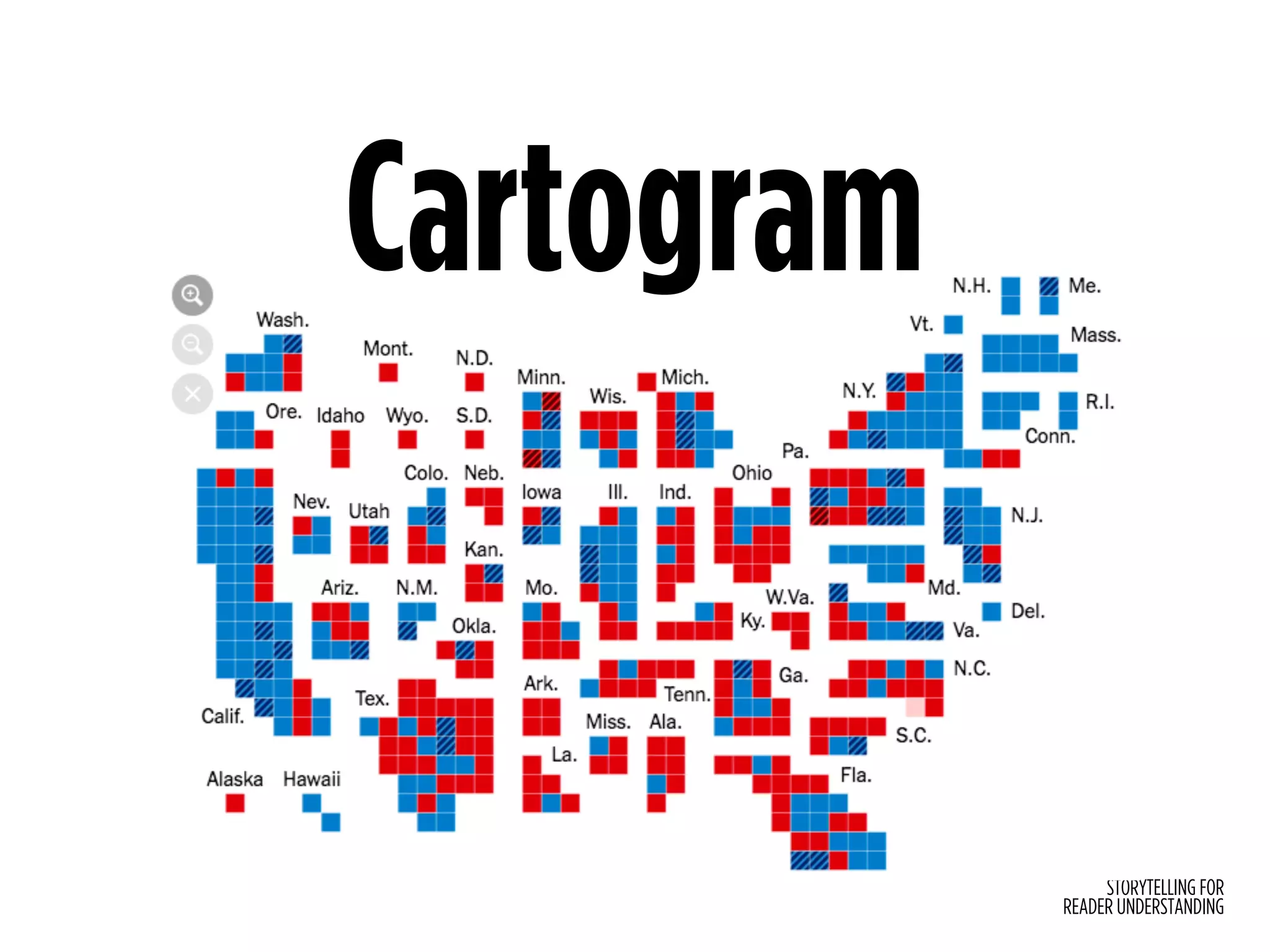 STORYTELLING FOR
READER UNDERSTANDING
Cartogram
 