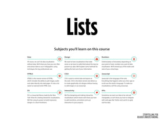 STORYTELLING FOR
READER UNDERSTANDING
Lists
 