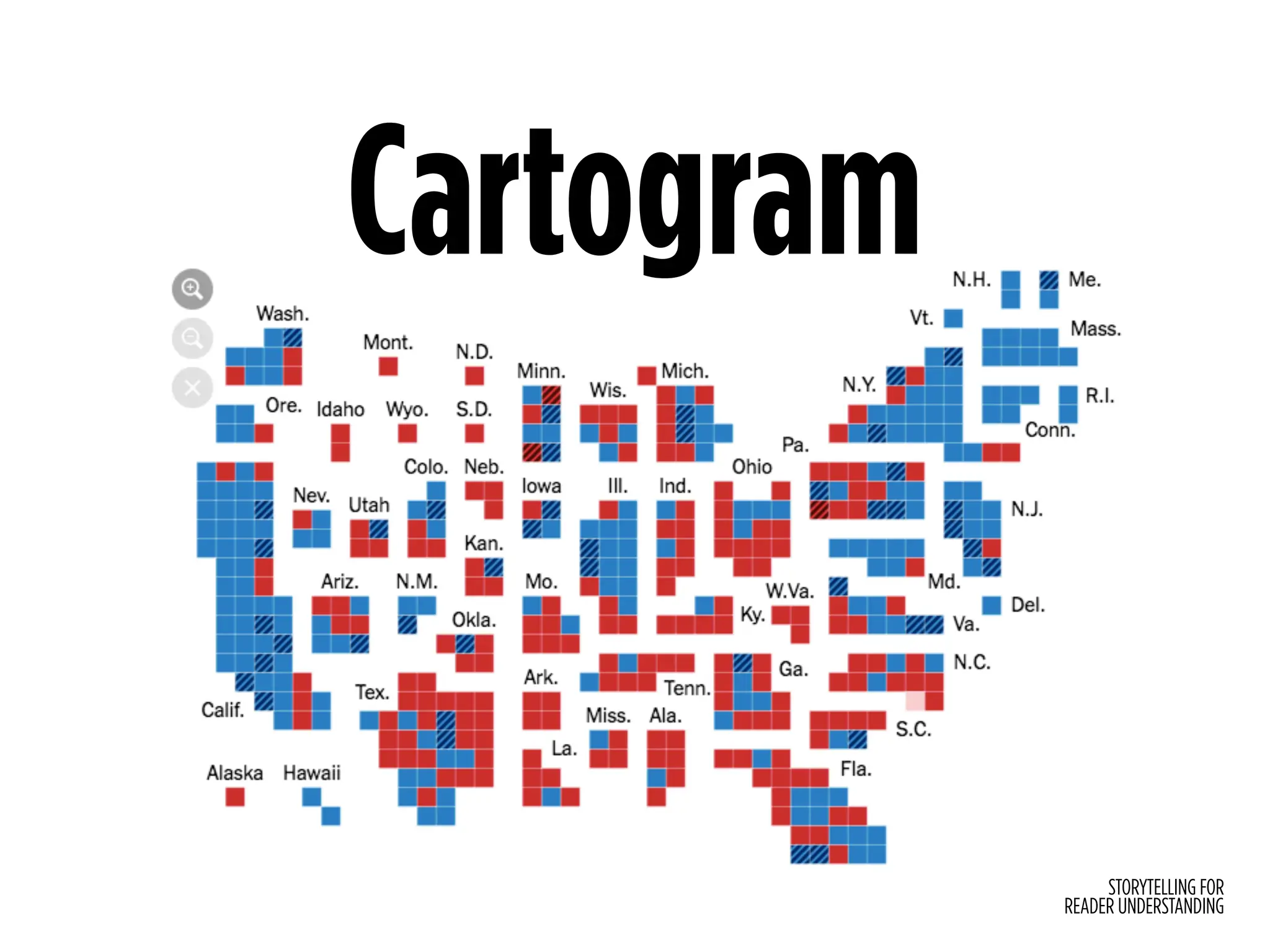 STORYTELLING FOR
READER UNDERSTANDING
Cartogram
 