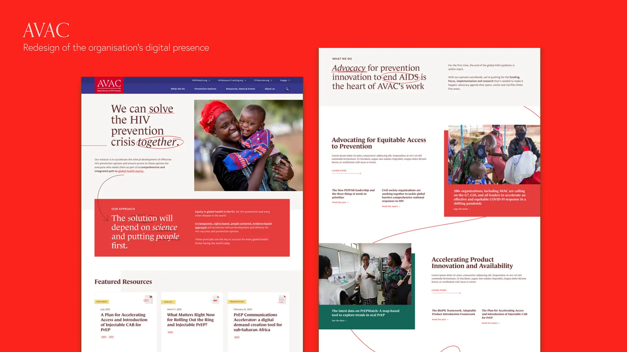 AVAC
Redesign of the organisation’s digital presence
 