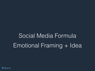 Social Media Formula
Emotional Framing + Idea
 