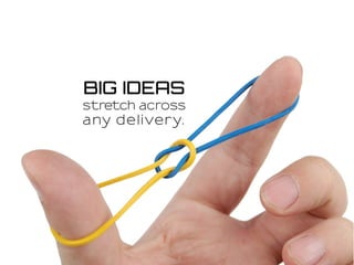 BIG IDEAS
stretch across
any delivery.
 
