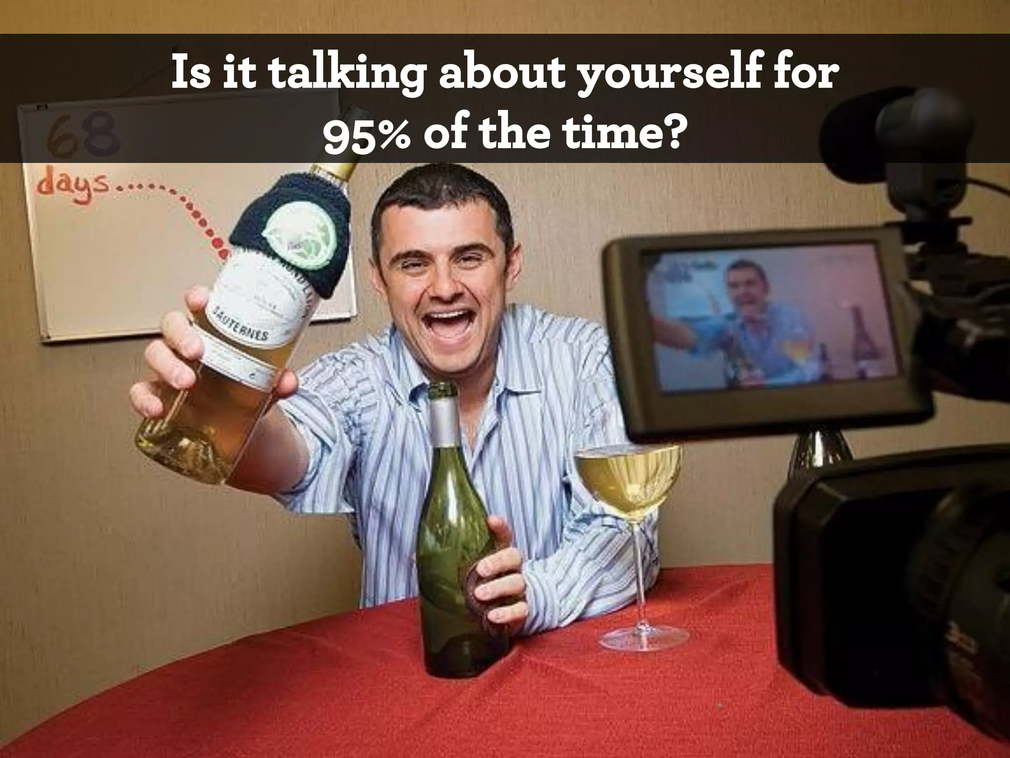 Is it talking about yourself for
95% of the time?

*

 